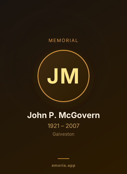 Memorial portrait of John P. McGovern