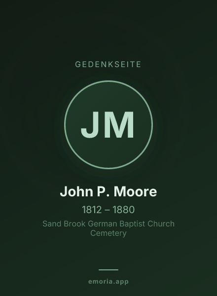 Gedenkportrait von John P. Moore