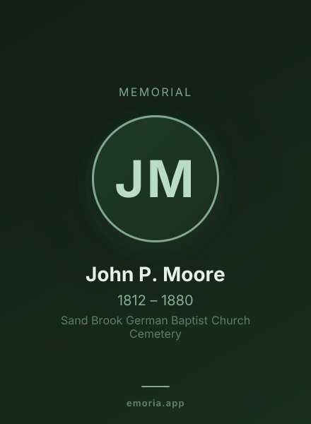 Memorial portrait of John P. Moore
