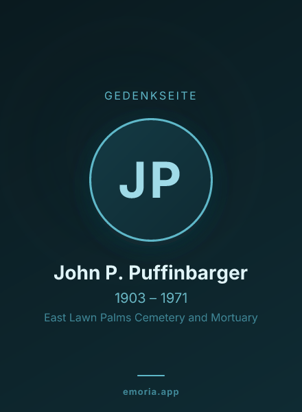 Gedenkportrait von John P. Puffinbarger