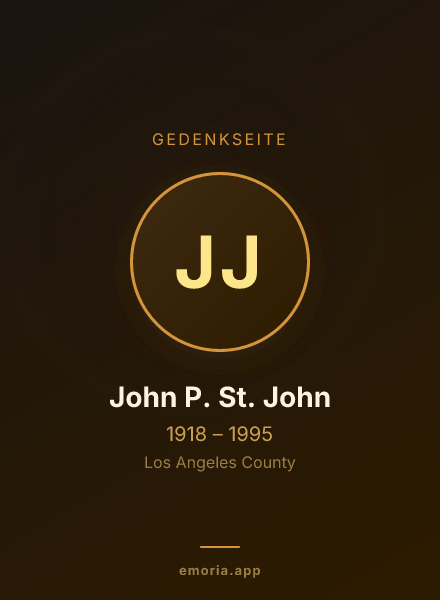 Gedenkportrait von John P. St. John