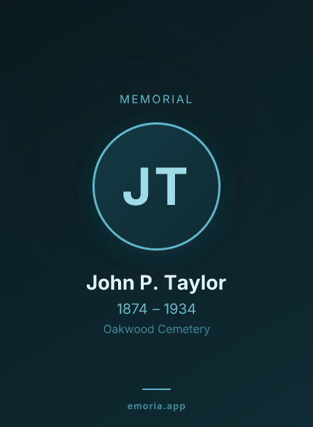 Memorial portrait of John P. Taylor