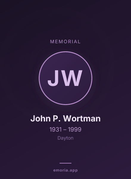Memorial portrait of John P. Wortman