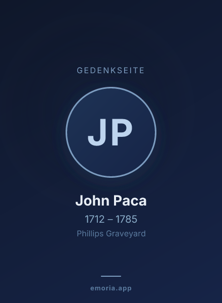 Gedenkportrait von John Paca