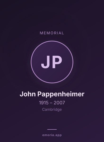 Memorial portrait of John Pappenheimer
