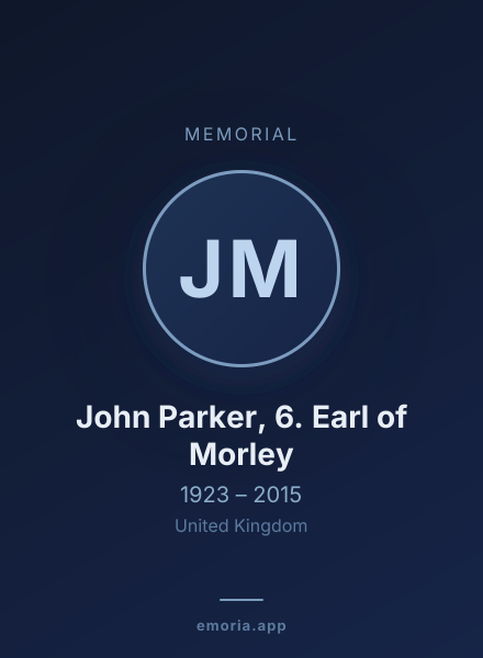 Memorial portrait of John Parker, 6. Earl of Morley
