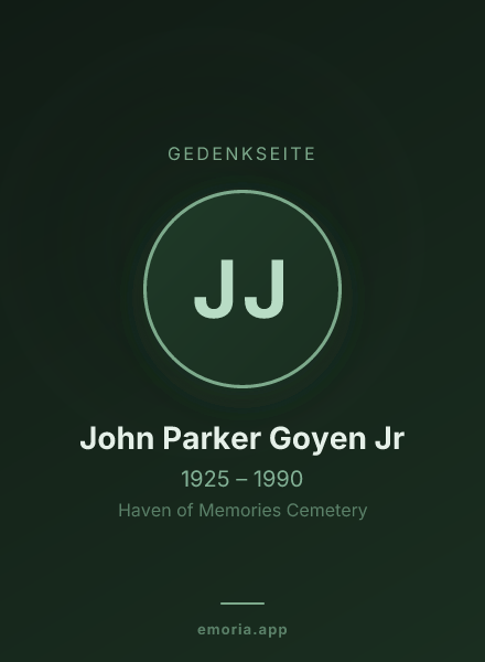Gedenkportrait von John Parker Goyen Jr