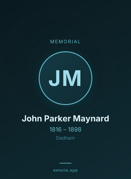 Memorial portrait of John Parker Maynard