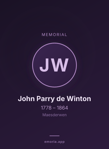 Memorial portrait of John Parry de Winton