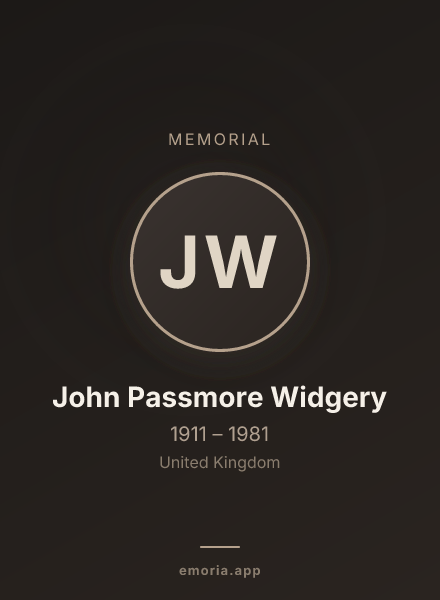 Memorial portrait of John Passmore Widgery