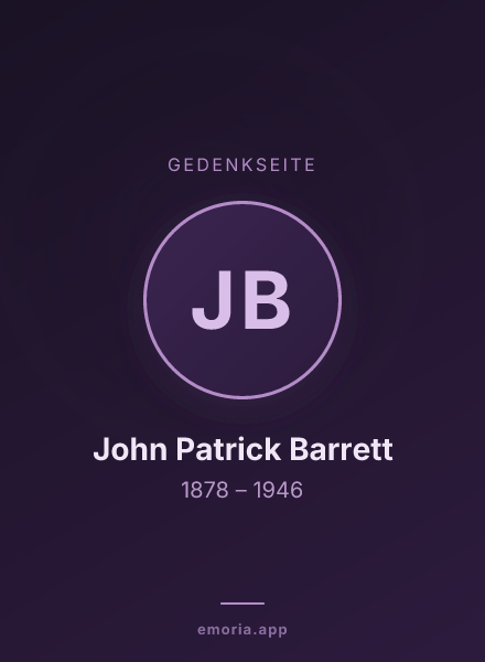 Gedenkportrait von John Patrick Barrett