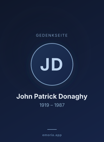 Gedenkportrait von John Patrick Donaghy