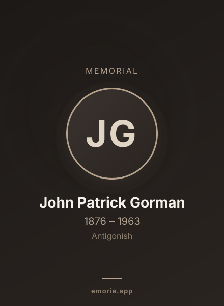 Memorial portrait of John Patrick Gorman