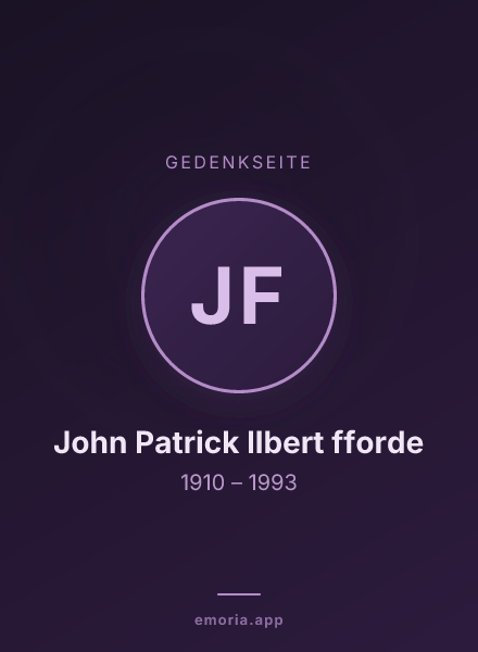 Gedenkportrait von John Patrick Ilbert fforde