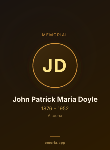 Memorial portrait of John Patrick Maria Doyle