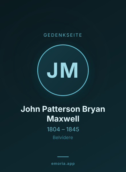 Gedenkportrait von John Patterson Bryan Maxwell
