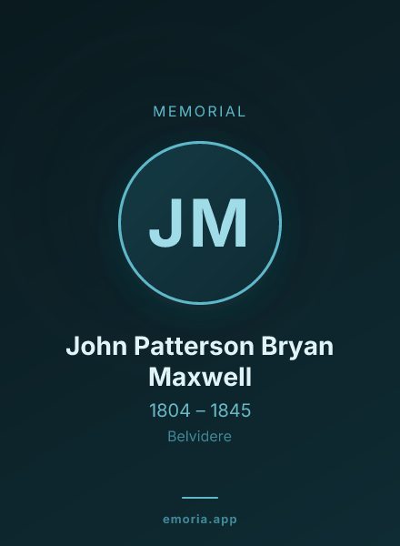 Memorial portrait of John Patterson Bryan Maxwell
