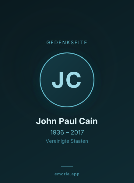 Gedenkportrait von John Paul Cain