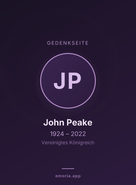 Gedenkportrait von John Peake