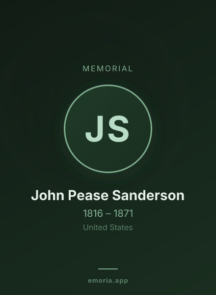 Memorial portrait of John Pease Sanderson