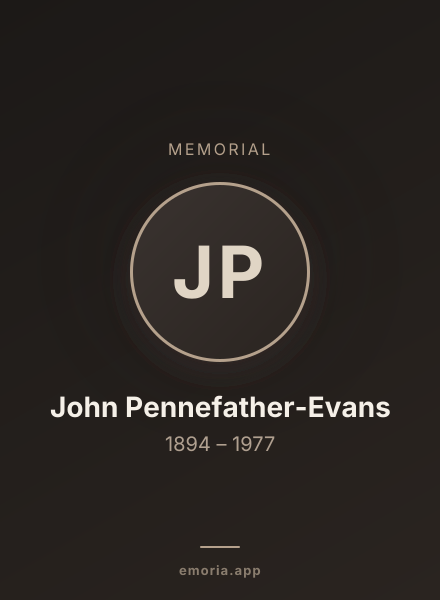 Memorial portrait of John Pennefather-Evans