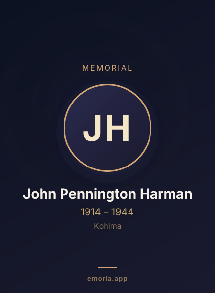 Memorial portrait of John Pennington Harman