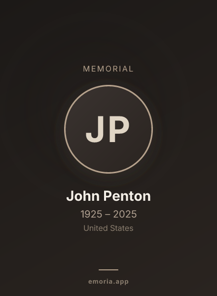 Memorial portrait of John Penton