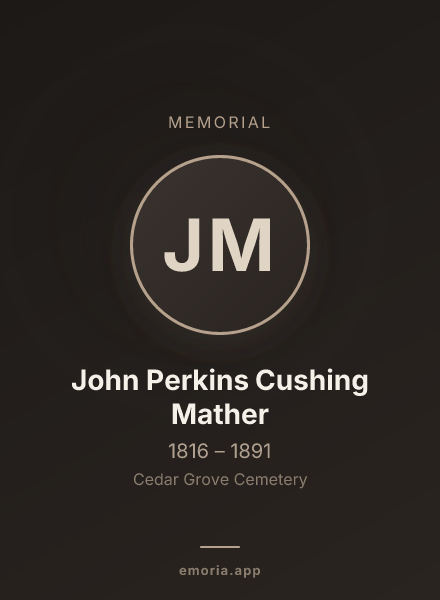 Memorial portrait of John Perkins Cushing Mather