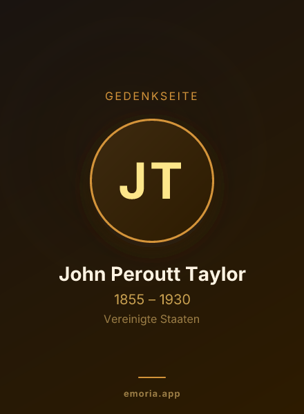 Gedenkportrait von John Peroutt Taylor