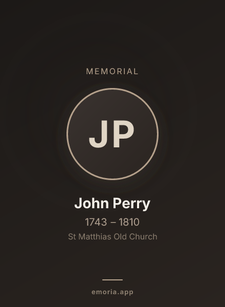 Memorial portrait of John Perry