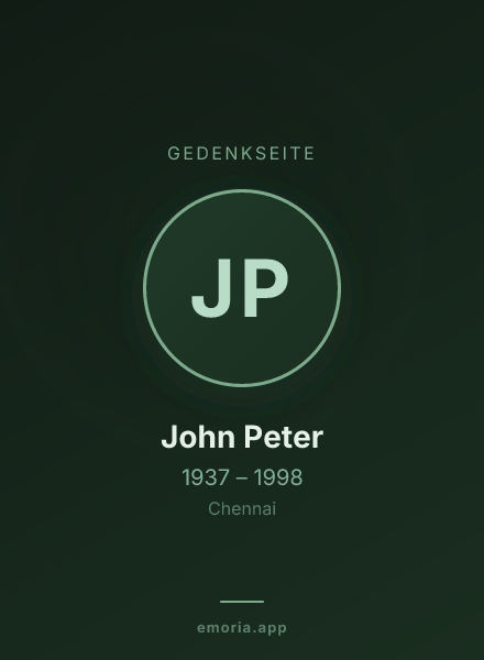 Gedenkportrait von John Peter
