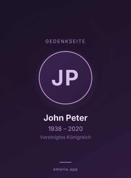 Gedenkportrait von John Peter