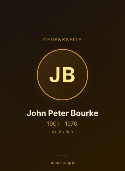 Gedenkportrait von John Peter Bourke