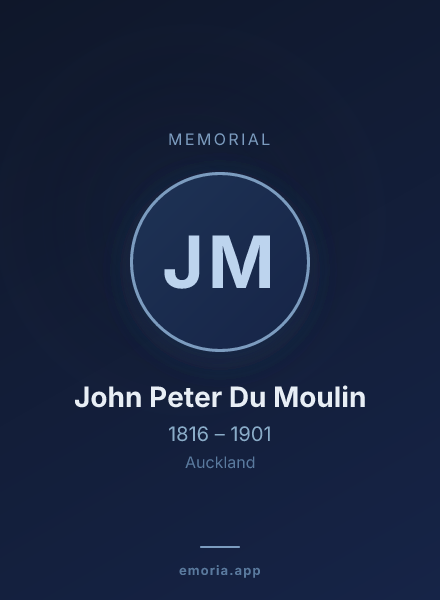 Memorial portrait of John Peter Du Moulin