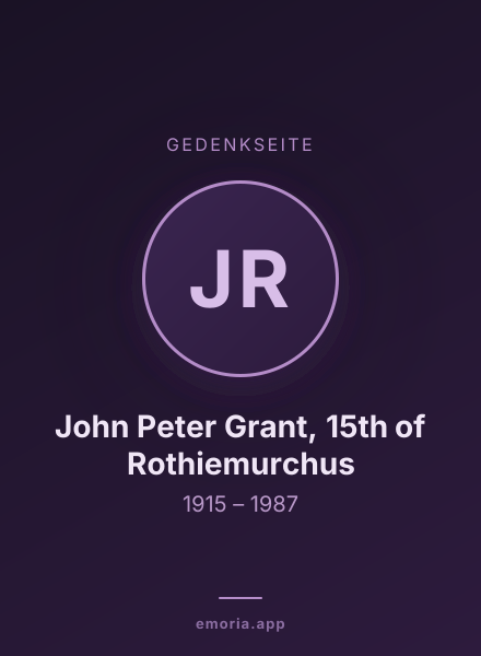 Gedenkportrait von John Peter Grant, 15th of Rothiemurchus