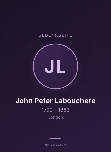 Gedenkportrait von John Peter Labouchere