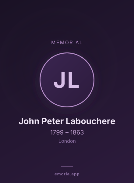 Memorial portrait of John Peter Labouchere
