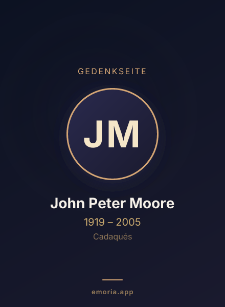 Gedenkportrait von John Peter Moore