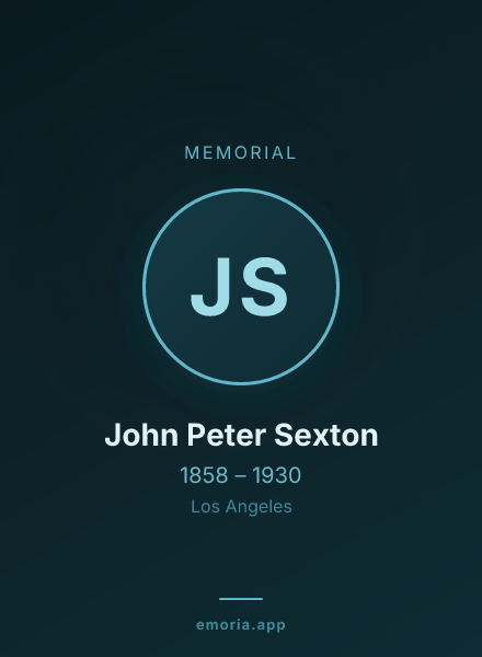 Memorial portrait of John Peter Sexton
