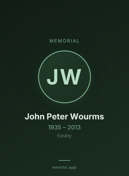 Memorial portrait of John Peter Wourms