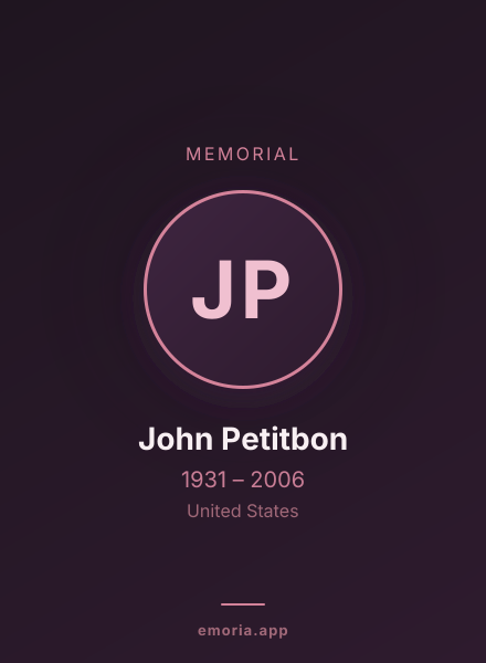 Memorial portrait of John Petitbon
