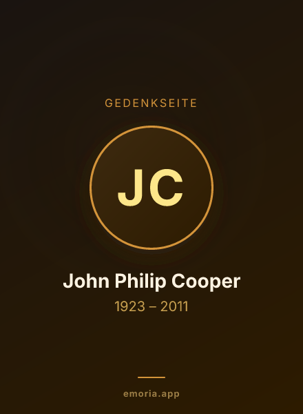 Gedenkportrait von John Philip Cooper