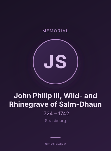 Memorial portrait of John Philip III, Wild- and Rhinegrave of Salm-Dhaun