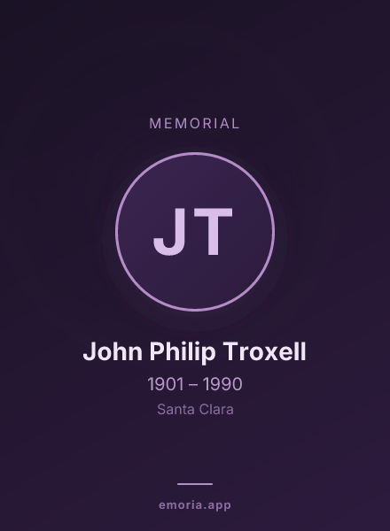 Memorial portrait of John Philip Troxell