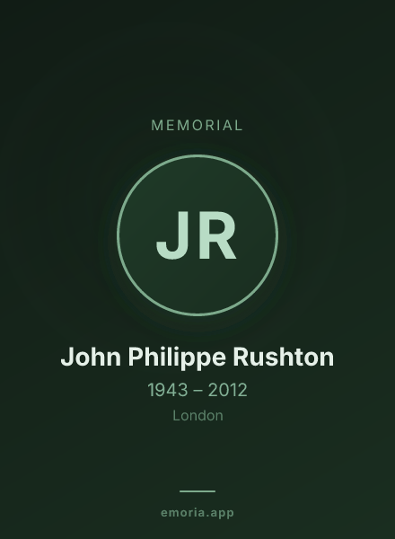 Memorial portrait of John Philippe Rushton