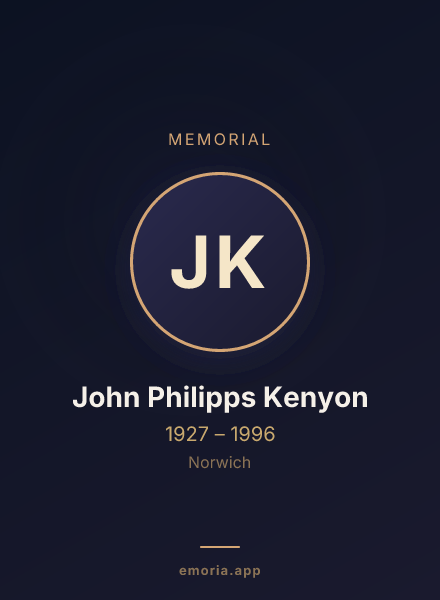 Memorial portrait of John Philipps Kenyon