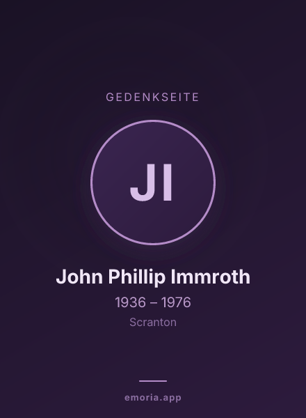 Gedenkportrait von John Phillip Immroth