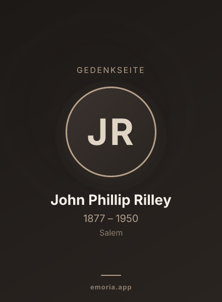 Gedenkportrait von John Phillip Rilley