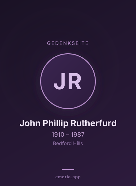 Gedenkportrait von John Phillip Rutherfurd