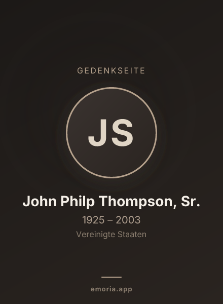 Gedenkportrait von John Philp Thompson, Sr.